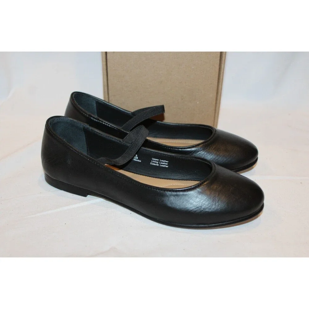 NISOLO WOMEN'S BEA LEATHER MARY JANE BALLET FLATS BLACK SZ‎ 7 NIB $138